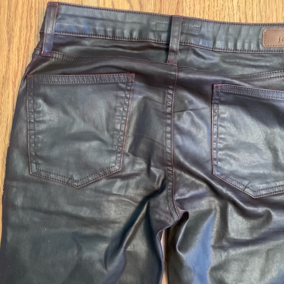 Joie Jeans, Park Skinny B, Wine, Leather Look, zip pockets and at leg hem, Sz 26 - Picture 12 of 14